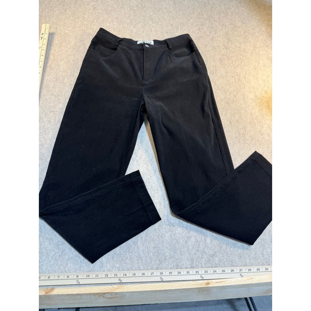 Orvis Womens Black Straight Leg Pants Size 10 Brushed Stretch 5-Pocket Trousers